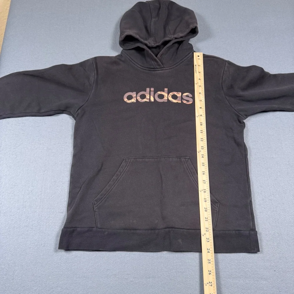 Adidas Pullover Hoodie Faded Black Camo Logo Graphic‎ Sweatshirt Mens Medium